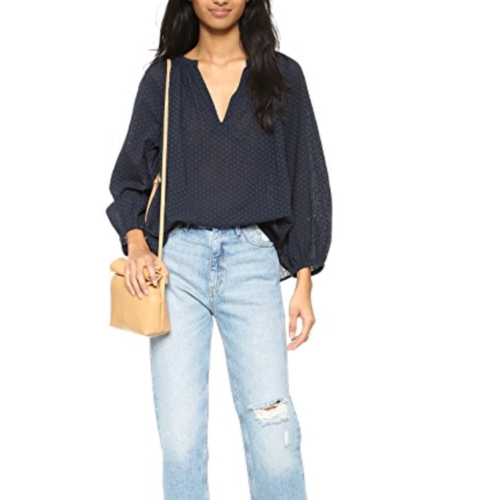 Nili Lotan St. Tropez Embroidered Blouse